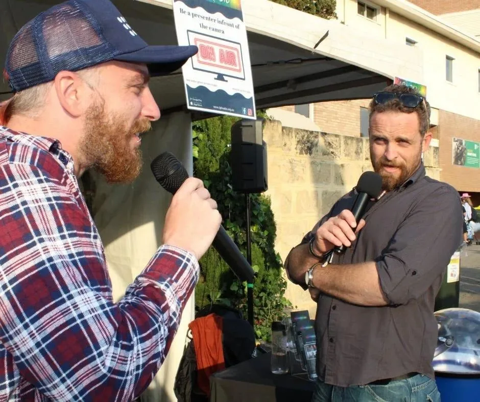 Rob and Kitt broadcasting at the Perth Royal Show 2022
